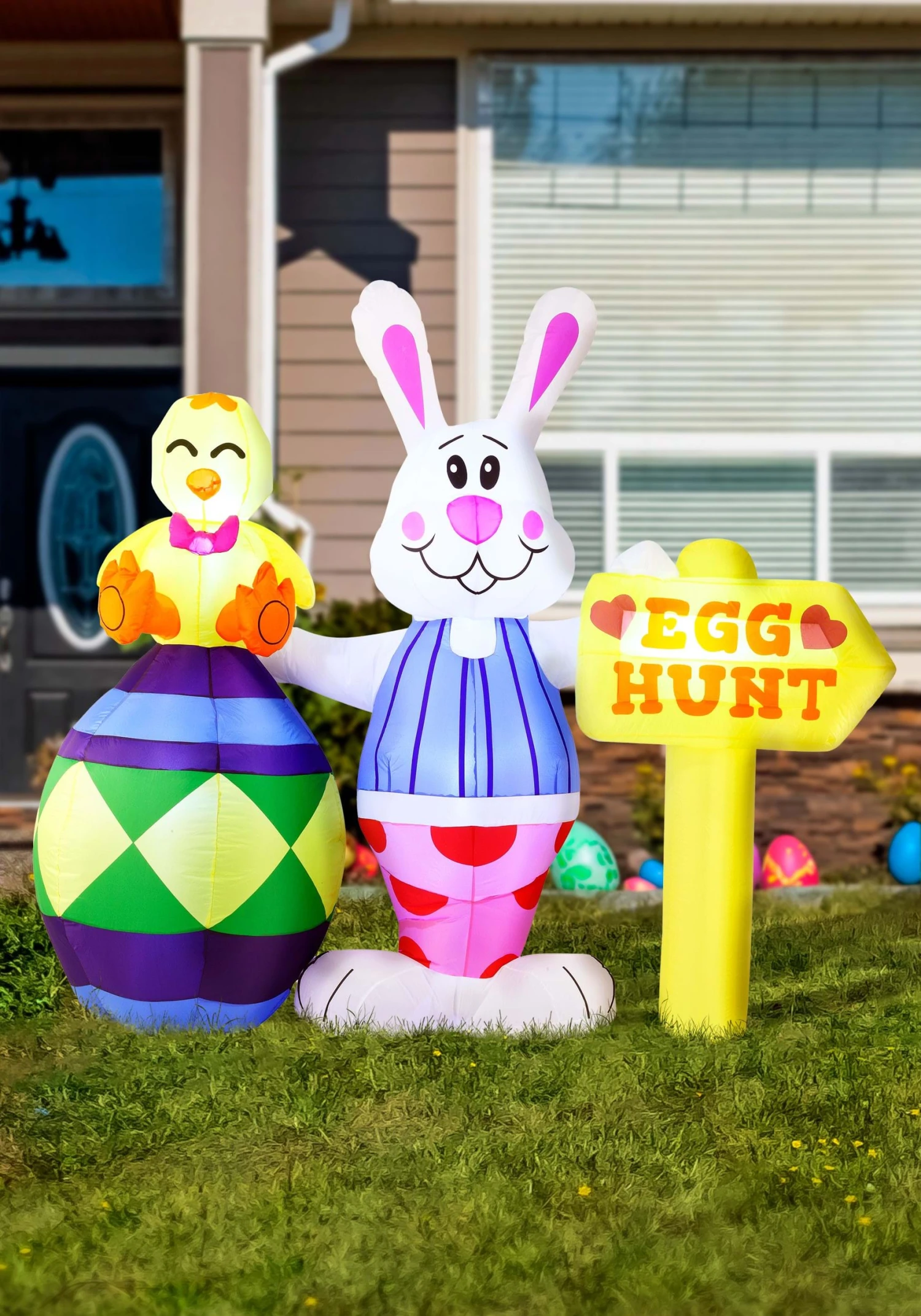 6FT Tall Large Egg Hunt Inflatable Prop Decoration 3 6FT Tall Large Egg Hunt Inflatable Prop Decoration