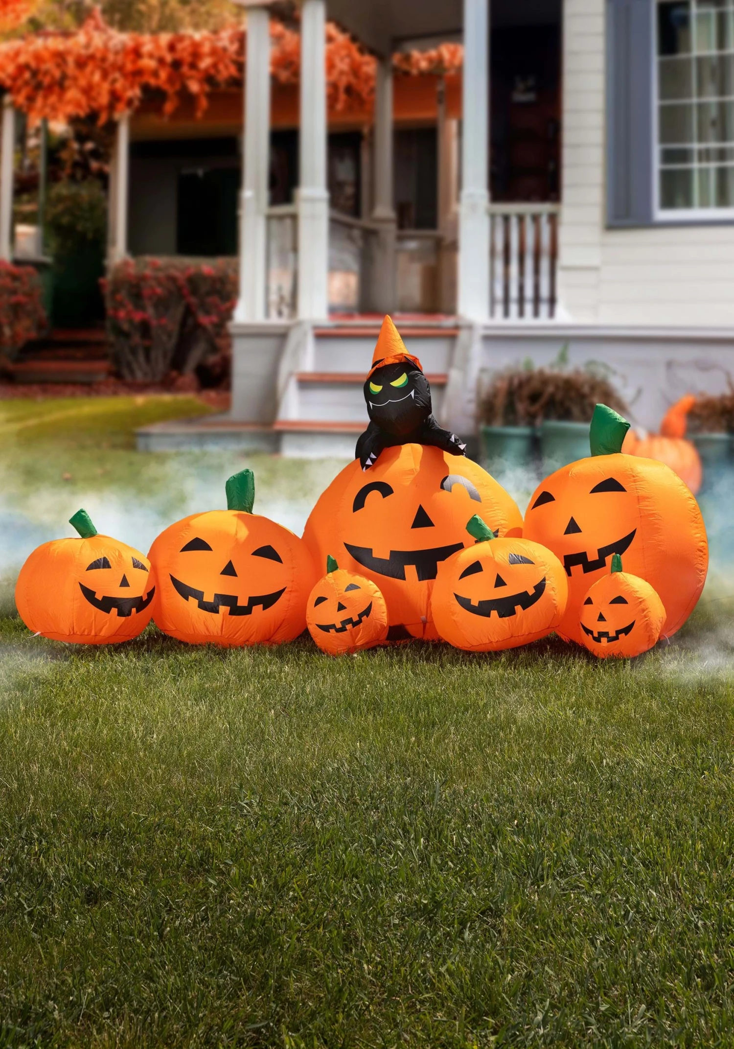 7FT Inflatable Pumpkin Patch With Cat Prop Decoration 3 7FT Inflatable Pumpkin Patch With Cat Prop Decoration