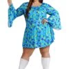 Plus Size Women's Wild Flower 70s Disco Dress Costume -Halloween Costumes 70s wild flower dress costume plus womens