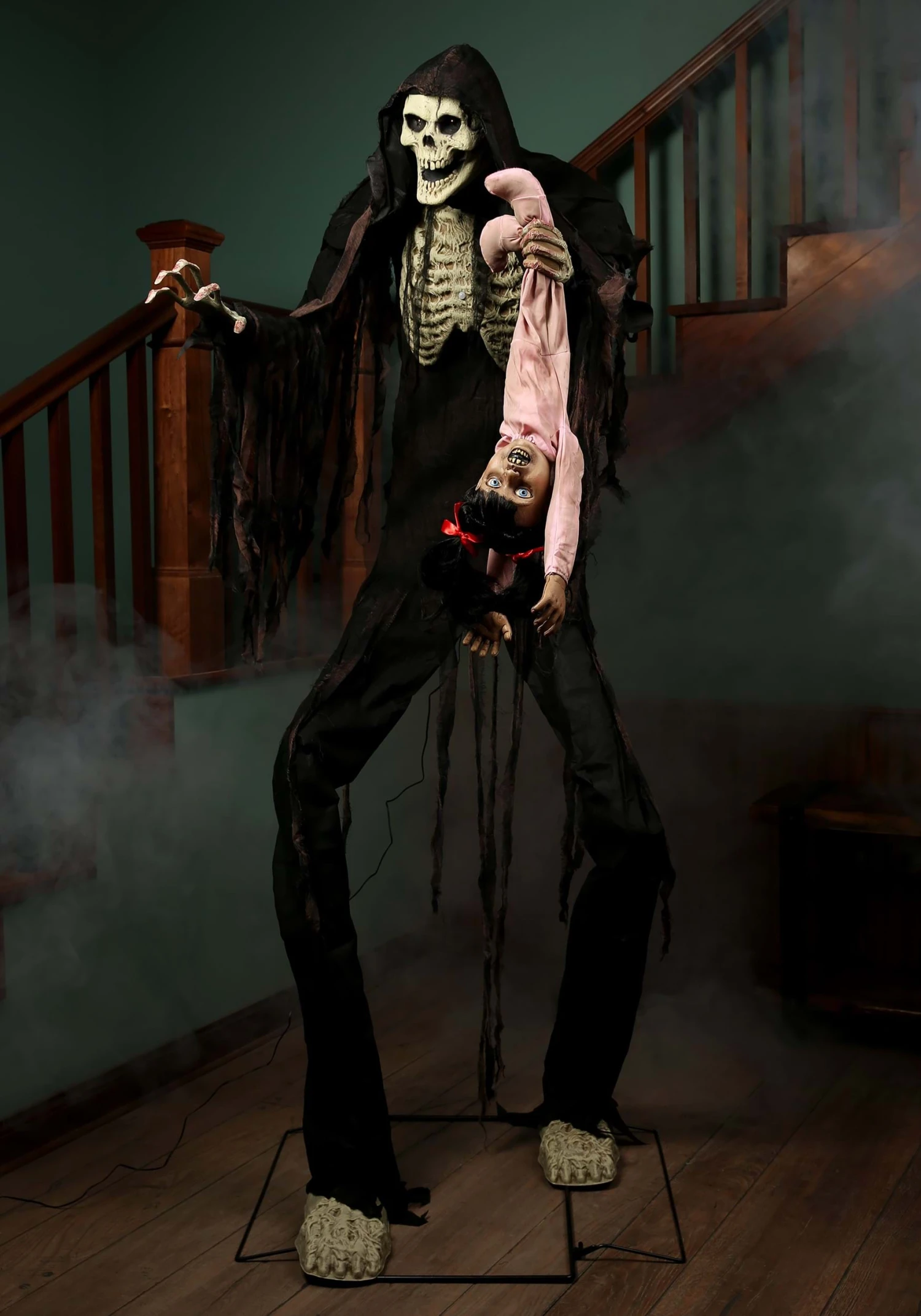 7FT Towering Boogey Man With Kid Animated Halloween Prop 3 7FT Towering Boogey Man With Kid Animated Halloween Prop