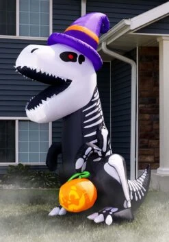 8FT Inflatable Skeleton T-Rex Halloween Decoration