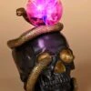 8" Skull & Snake With Static Lighted Magic Ball Halloween Decoration 2 8" Skull & Snake With Static Lighted Magic Ball Halloween Decoration -Halloween Costumes 8 skull snake w static lighted magic ball