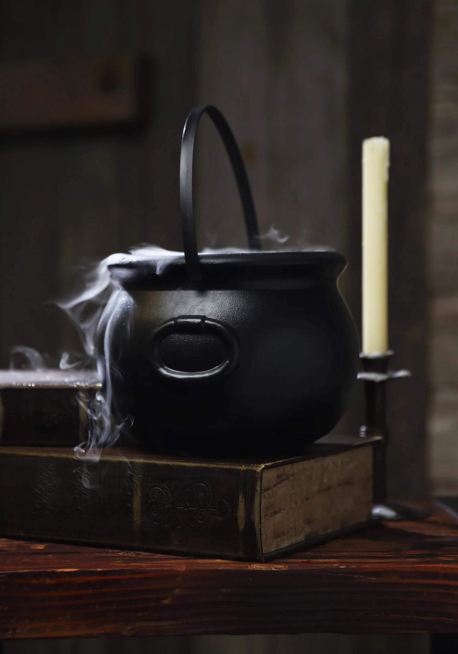 8-Inch Witch Kettle Cauldron Halloween Decoration 3 8-Inch Witch Kettle Cauldron Halloween Decoration