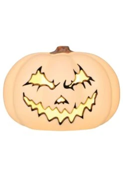 9-Inch Light Up White Spooky Pumpkin Decoration -Halloween Costumes 9 spooky light up white pumpkin alt 2