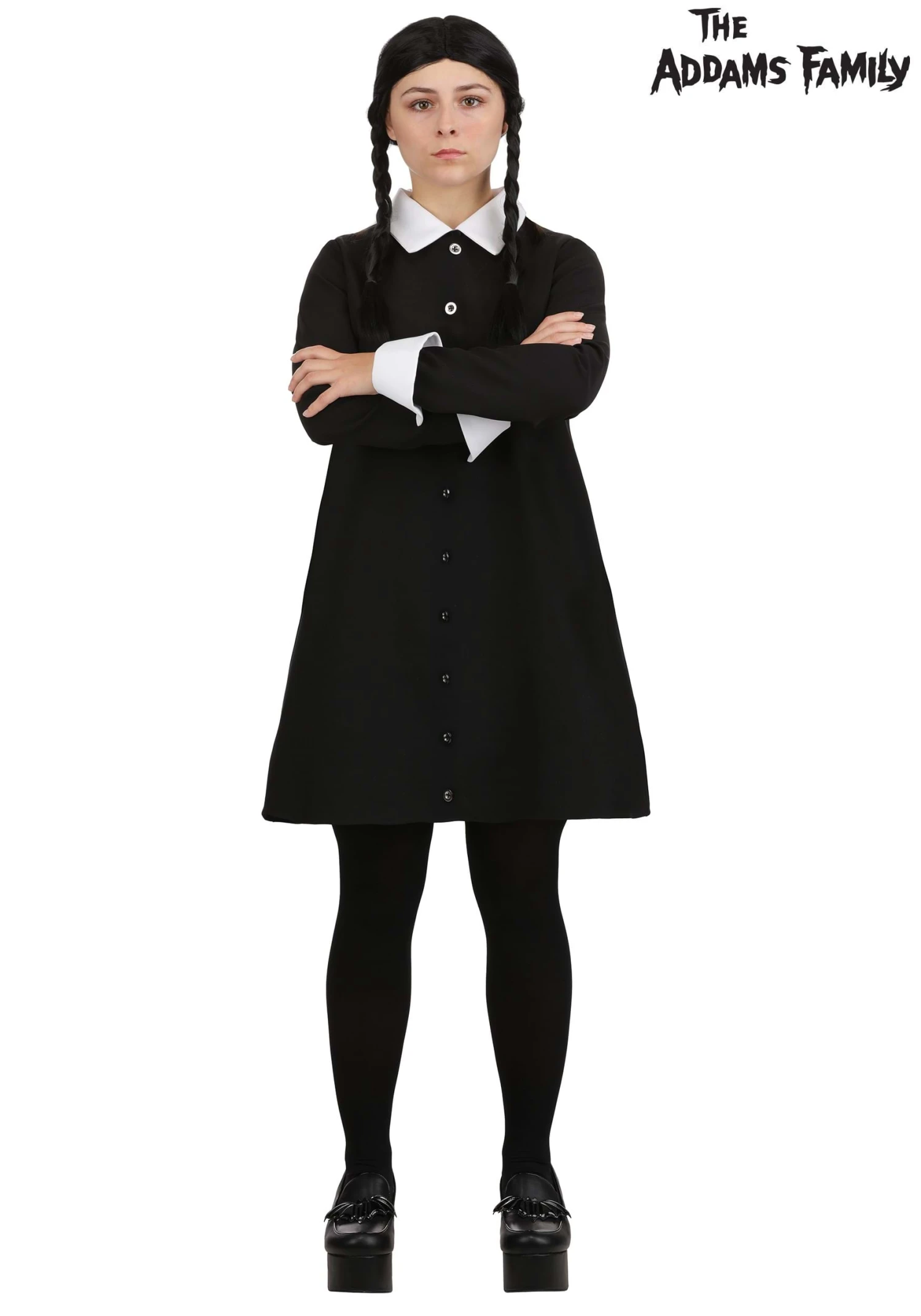 Women's 1960s Wednesday Addams Costume 3 Women's 1960s Wednesday Addams Costume