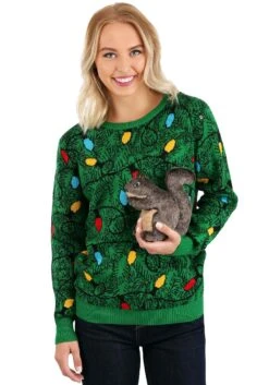 Adult 3D Squirrel In The Christmas Tree Ugly Sweater -Halloween Costumes adult 3d squirrel in the christmas tree ugly sweat alt 6