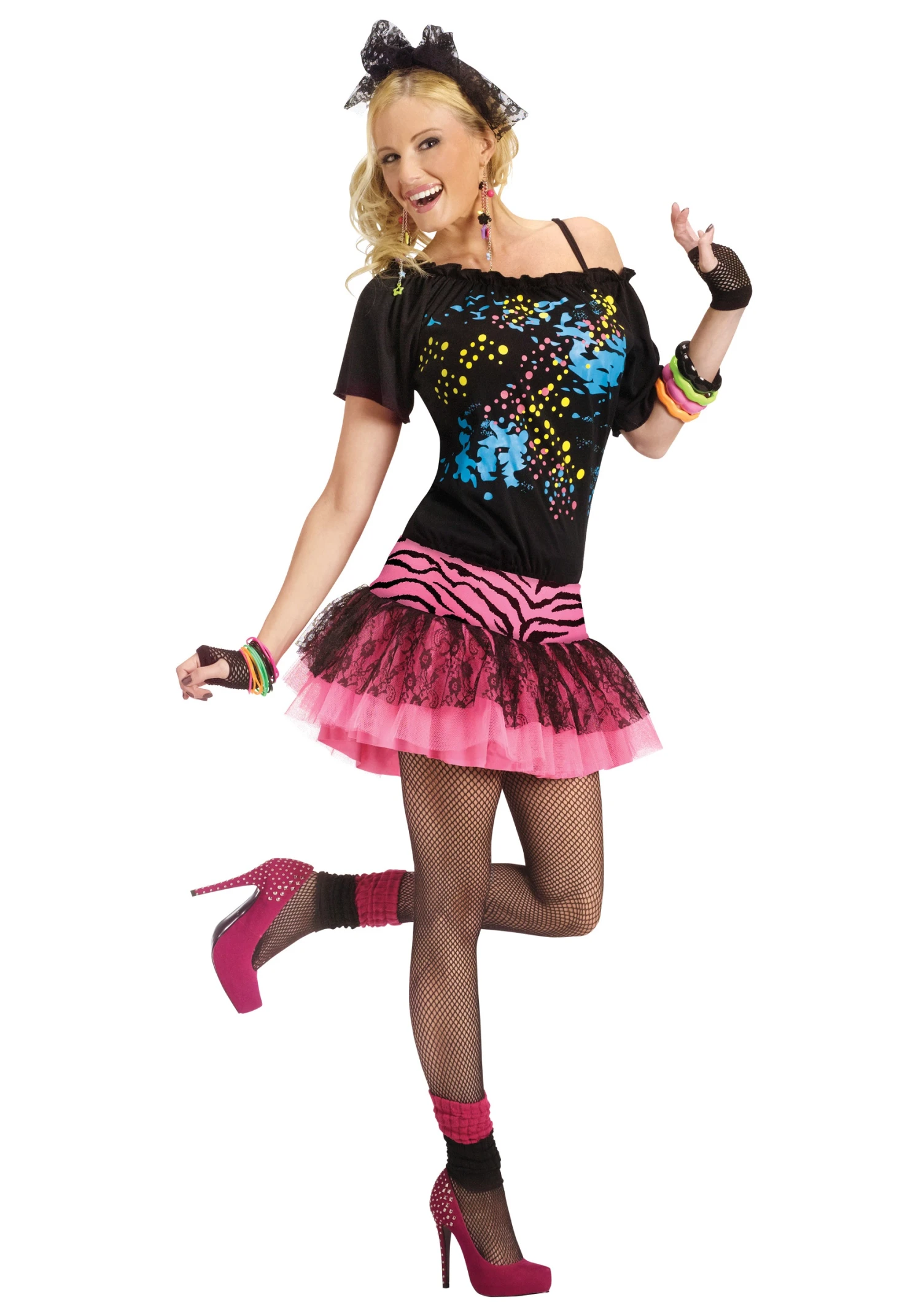 Fun World 80s Pop Party Costume For Women 3 Fun World 80s Pop Party Costume For Women
