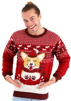 A Very Corgi Christmas Ugly Christmas Sweater For Adults -Halloween Costumes adult a very corgi christmas ugly christmas sweater 4