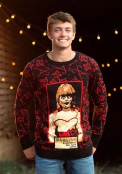 Annabelle Halloween Sweater For Adults 13 Annabelle Halloween Sweater For Adults -Halloween Costumes adult annabelle halloween sweater alt 1