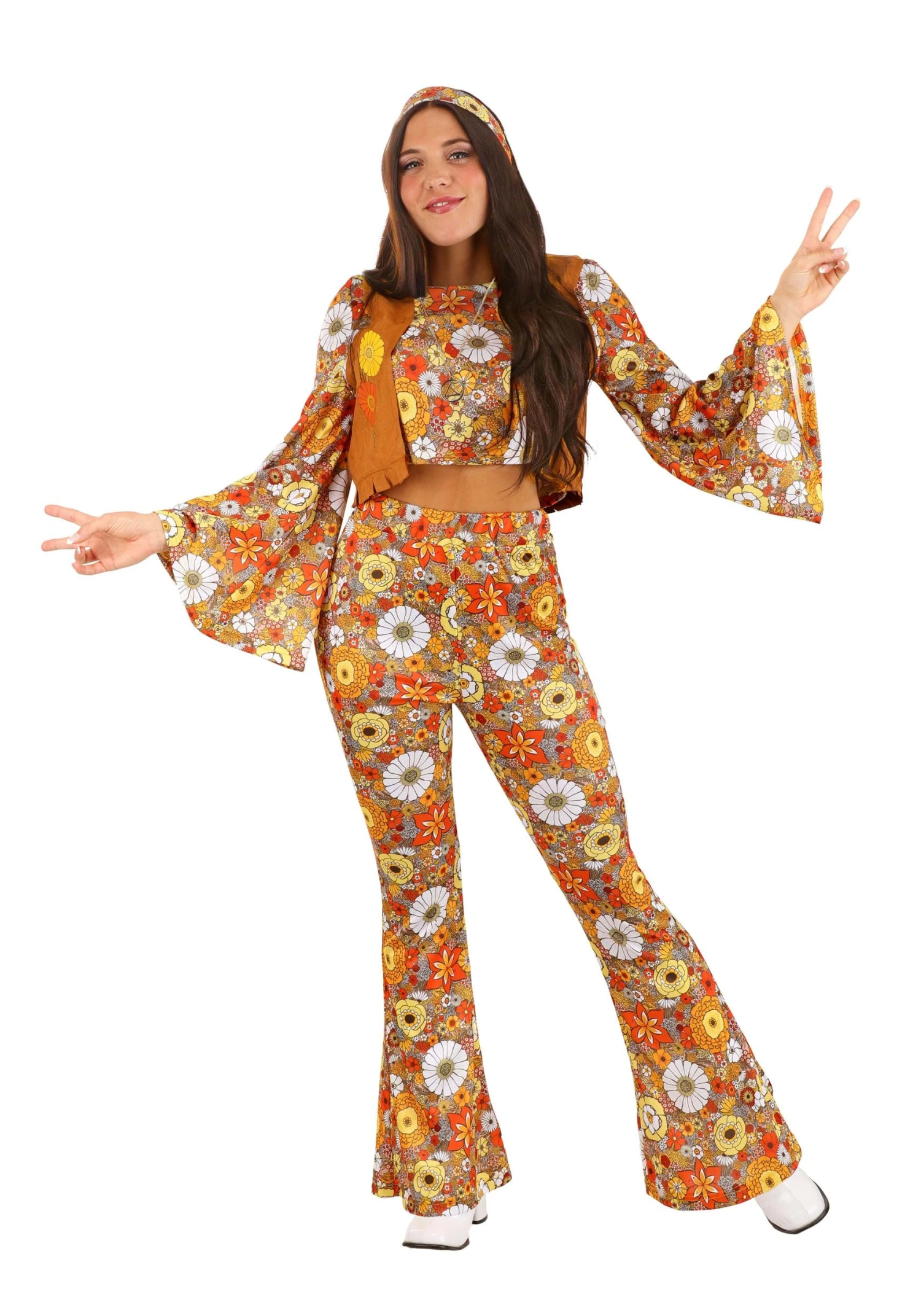 Autumn Flower Hippie Costume For Adults 3 Autumn Flower Hippie Costume For Adults