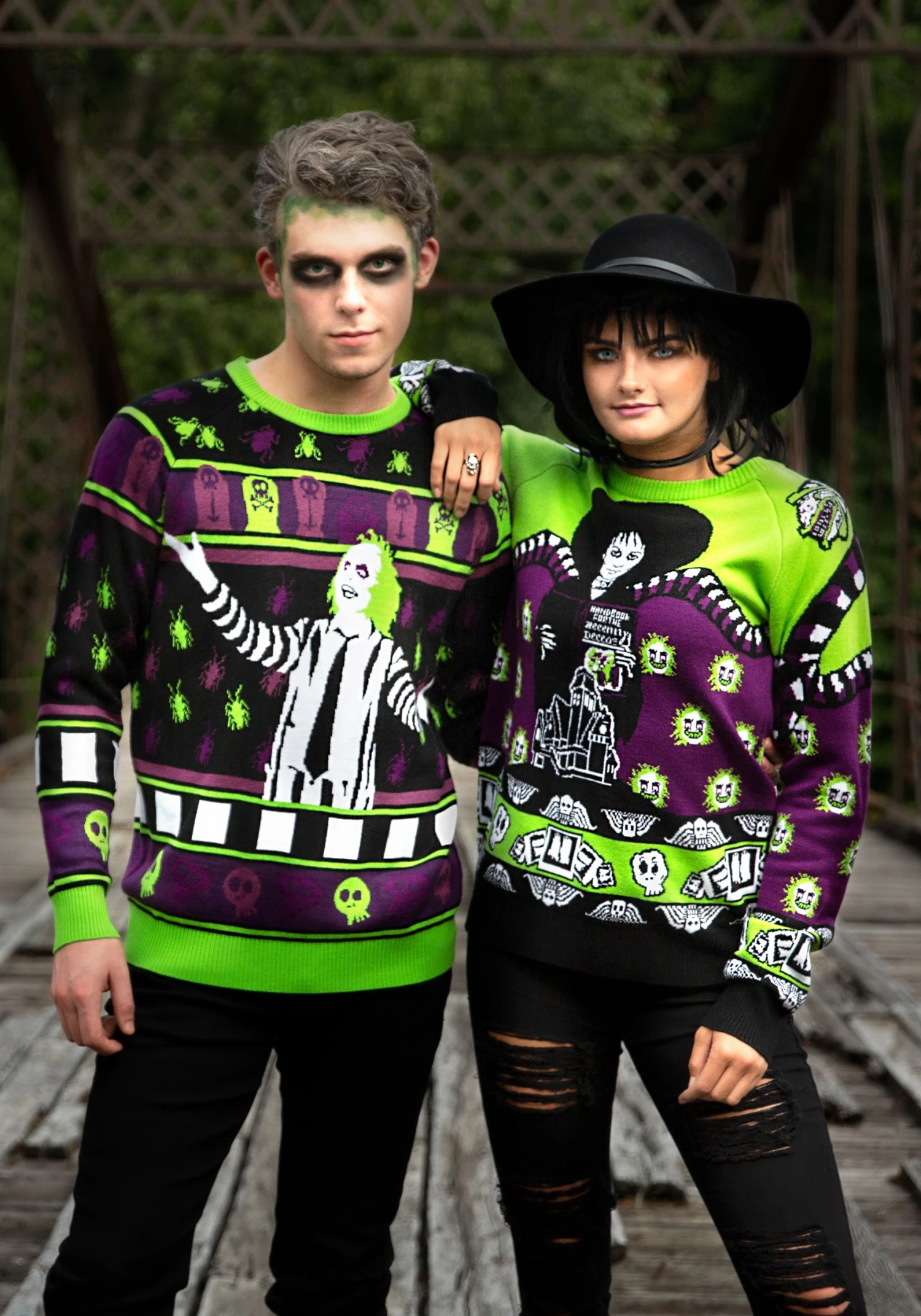 Beetlejuice Lydia Deetz Adult Halloween Sweater 4 Beetlejuice Lydia Deetz Adult Halloween Sweater - Image 2