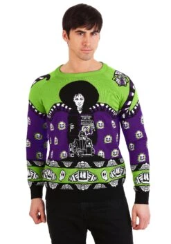 Beetlejuice Lydia Deetz Adult Halloween Sweater 16 Beetlejuice Lydia Deetz Adult Halloween Sweater -Halloween Costumes adult beetlejuice lydia deetz ugly halloween sweater alt5