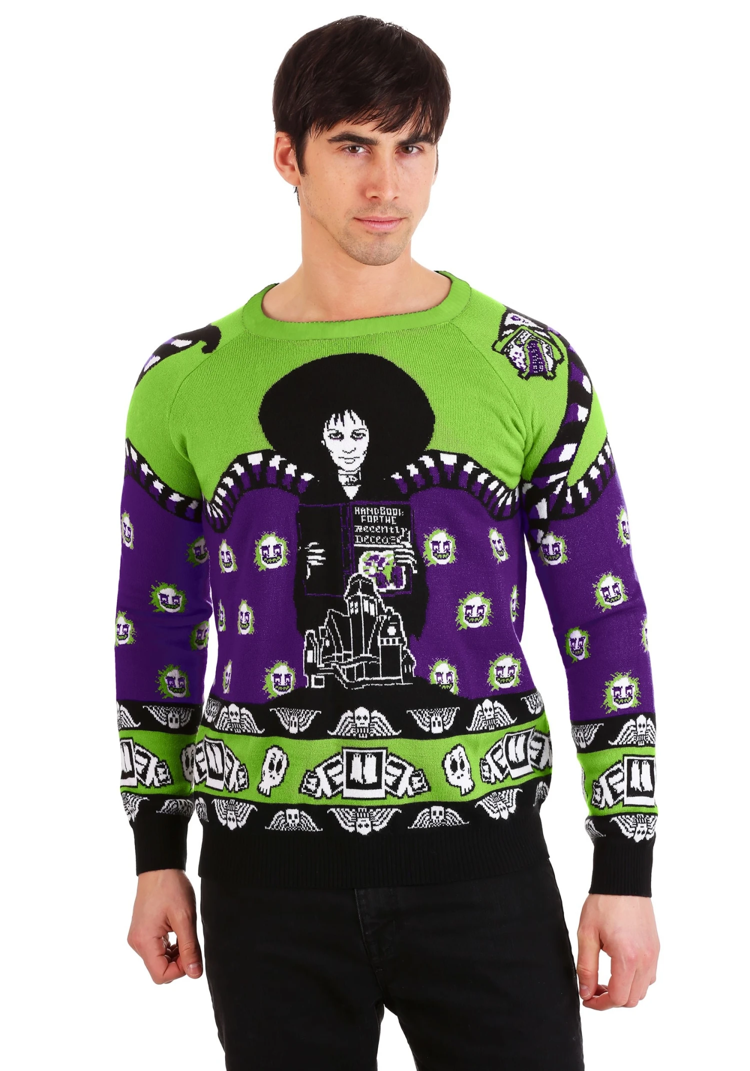 Beetlejuice Lydia Deetz Adult Halloween Sweater 6 Beetlejuice Lydia Deetz Adult Halloween Sweater - Image 4