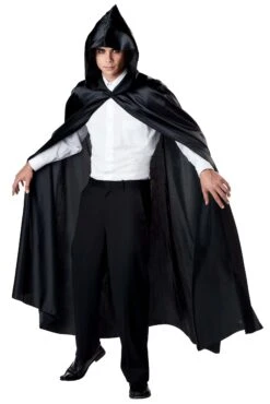 Adult Black Hooded Costume Cloak