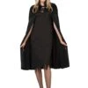Black Velveteen Cape For Adults 1 Black Velveteen Cape For Adults -Halloween Costumes adult black velveteen cape main