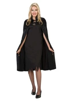 Black Velveteen Cape For Adults