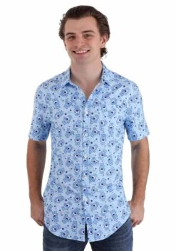 Care Bears Blue Business Adult Shirt -Halloween Costumes adult blue business care bears shirt alt 6