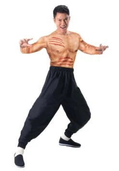 Bruce Lee Muscle Shirt And Pants Costume For Men