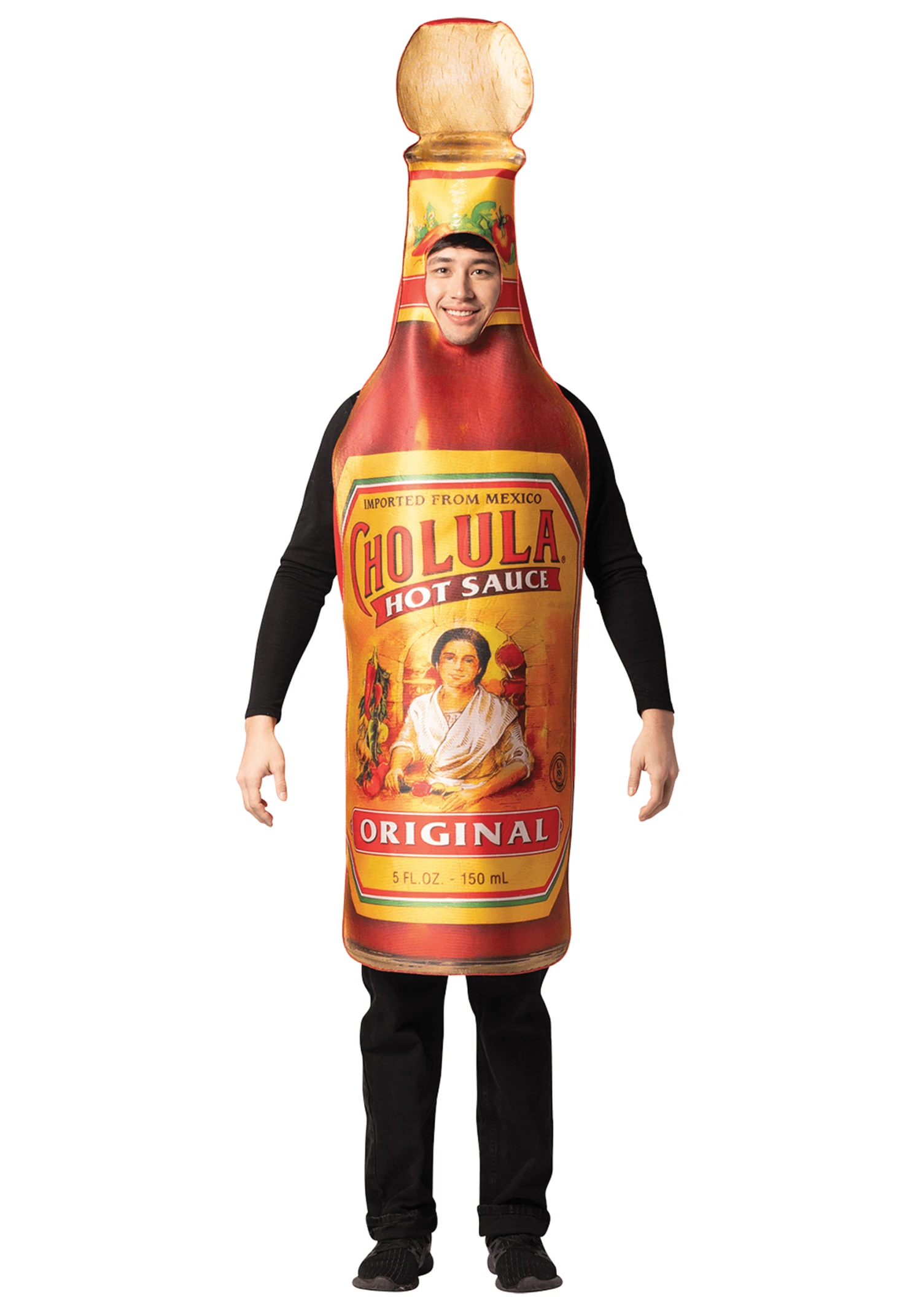 Adult Cholula Hot Sauce Bottle Costume 3 Adult Cholula Hot Sauce Bottle Costume