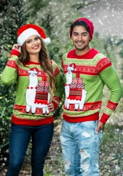 Christmas Llama Ugly Sweater For Adults