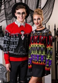 Adult Classic Horror Monsters Fair Isle Halloween Sweater 9 Adult Classic Horror Monsters Fair Isle Halloween Sweater -Halloween Costumes adult classic horror monsters fair isle halloween sweater 2