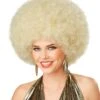 Deluxe Blonde Afro Costume Wig For Adults -Halloween Costumes adult deluxe blonde afro wig