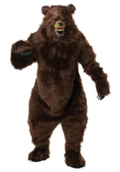 Deluxe Adult Grizzly Bear Costume With Ani-Motion Mask
