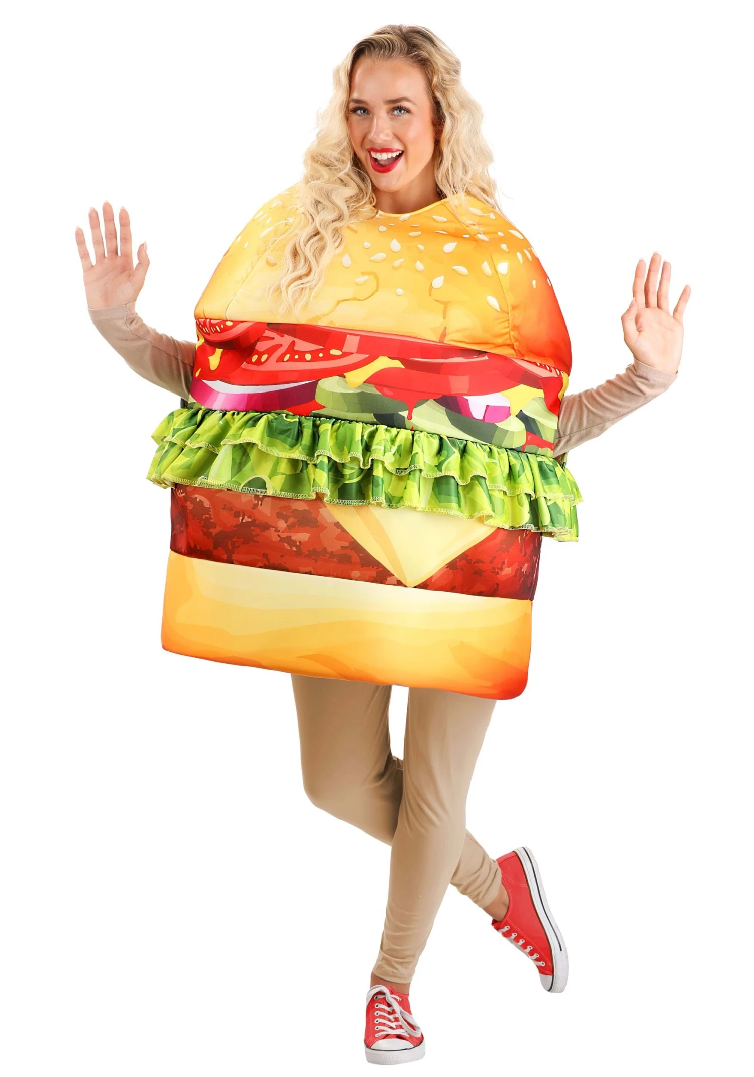 Adult Deluxe Hamburger Costume 3 Adult Deluxe Hamburger Costume