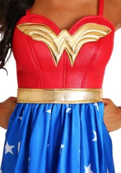 Deluxe Long Dress Wonder Woman Adult Costume For Women -Halloween Costumes adult deluxe long dress wonder woman costume 1