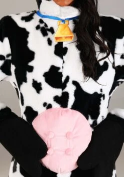 Deluxe Plush Spotted Cow Costume For Adults -Halloween Costumes adult deluxe plush spotted cow costume alt 2