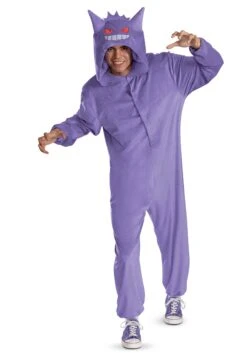 Disguise Adult Deluxe Pokémon Gengar Hooded Jumpsuit Costume -Halloween Costumes adult deluxe pokemon gengar hooded jumpsuit alt 4