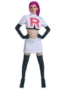 Deluxe Team Rocket Jesse Costume For Women -Halloween Costumes adult deluxe team rocket jessie costume alt 1