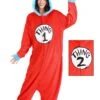 Dr. Seuss Thing 1 & 2 Costume Onesie For Adults 2 Dr. Seuss Thing 1 & 2 Costume Onesie For Adults -Halloween Costumes adult dr seuss thing 1 2 costume onesie