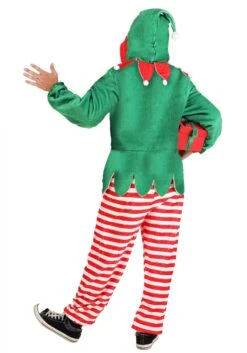 Elf Jumpsuit Costume For Adults -Halloween Costumes adult elf onesie costume alt 1