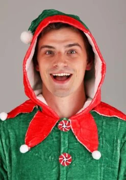 Elf Jumpsuit Costume For Adults -Halloween Costumes adult elf onesie costume alt 2