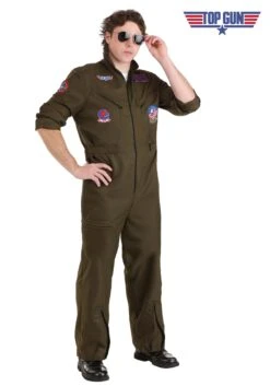 Top Gun Deluxe Flight Suit Costume For Men -Halloween Costumes adult flight suit top gun costume alt 12