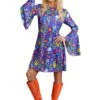Women's Flower Power Hippie Costume Dress 1 Women's Flower Power Hippie Costume Dress -Halloween Costumes adult flower power hippie costume