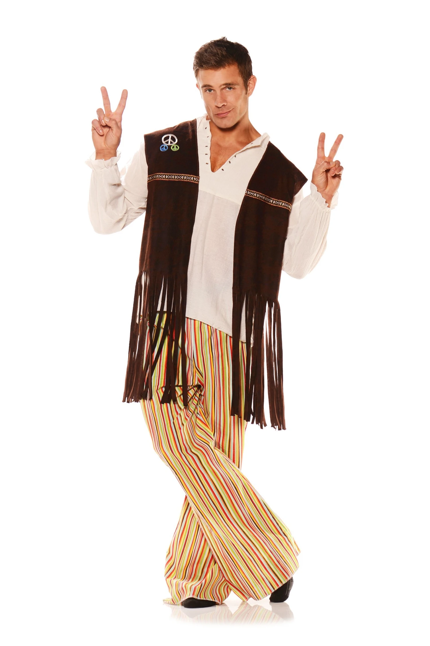 Fringe Hippie Costume Adult Vest 3 Fringe Hippie Costume Adult Vest