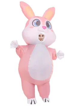 Full Body Pink Bunny Inflatable Costume For Adults