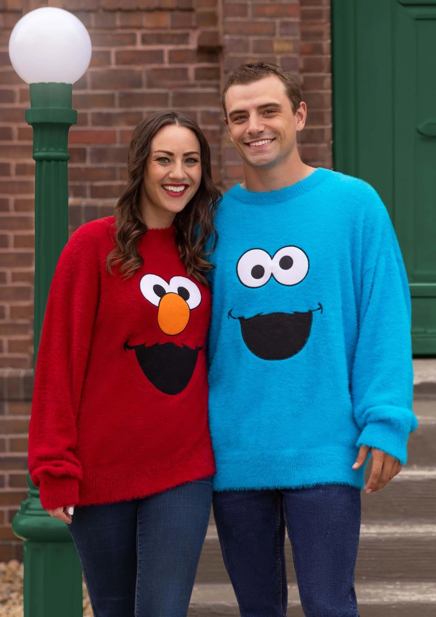 Adult Sesame Street Fuzzy Cookie Monster Oversized Sweater 5 Adult Sesame Street Fuzzy Cookie Monster Oversized Sweater - Image 3