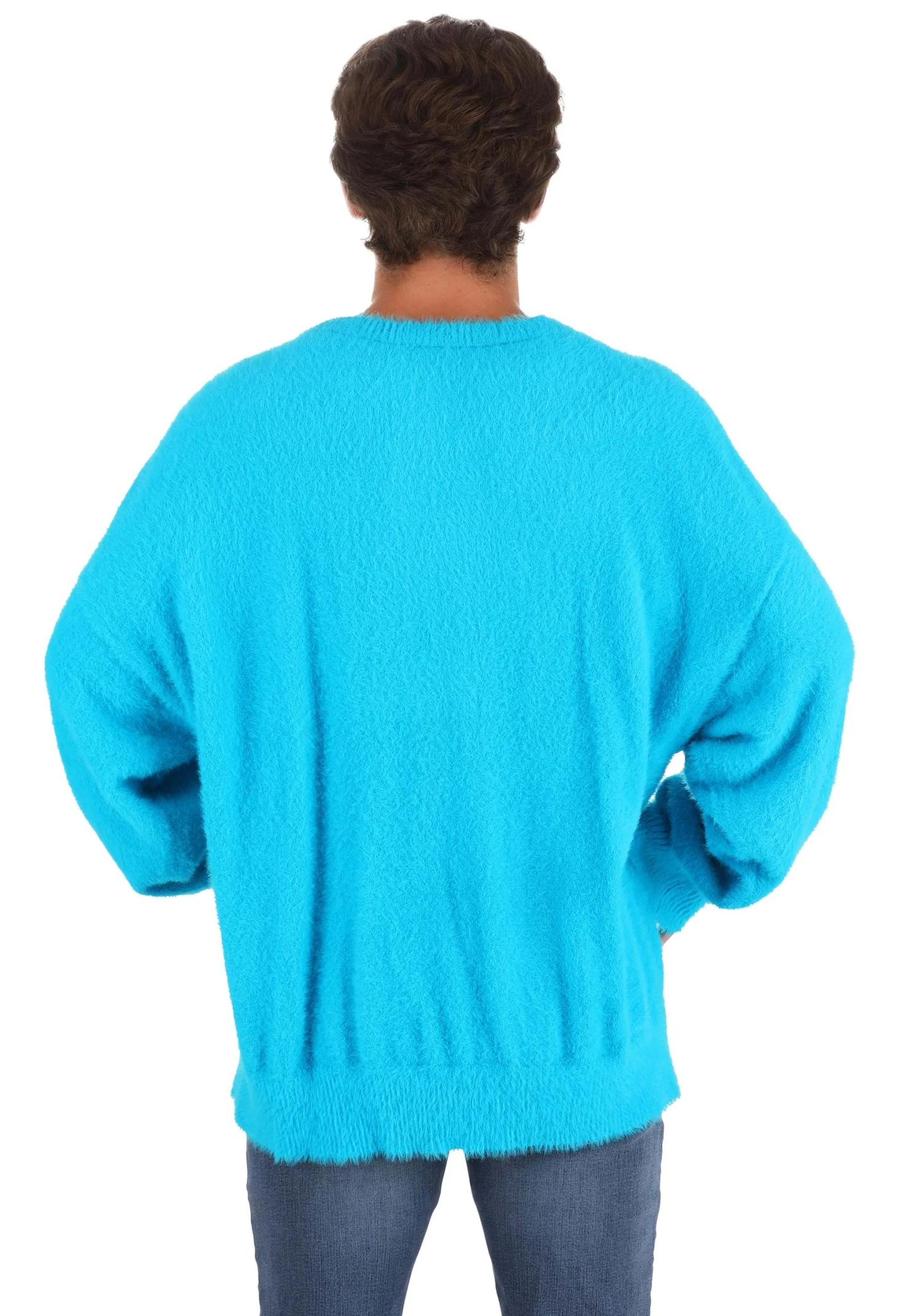 Adult Sesame Street Fuzzy Cookie Monster Oversized Sweater 7 Adult Sesame Street Fuzzy Cookie Monster Oversized Sweater - Image 5