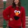 Sesame Streets Fuzzy Elmo Oversized Sweater For Adults 1 Sesame Streets Fuzzy Elmo Oversized Sweater For Adults -Halloween Costumes adult fuzzy elmo oversized sweater
