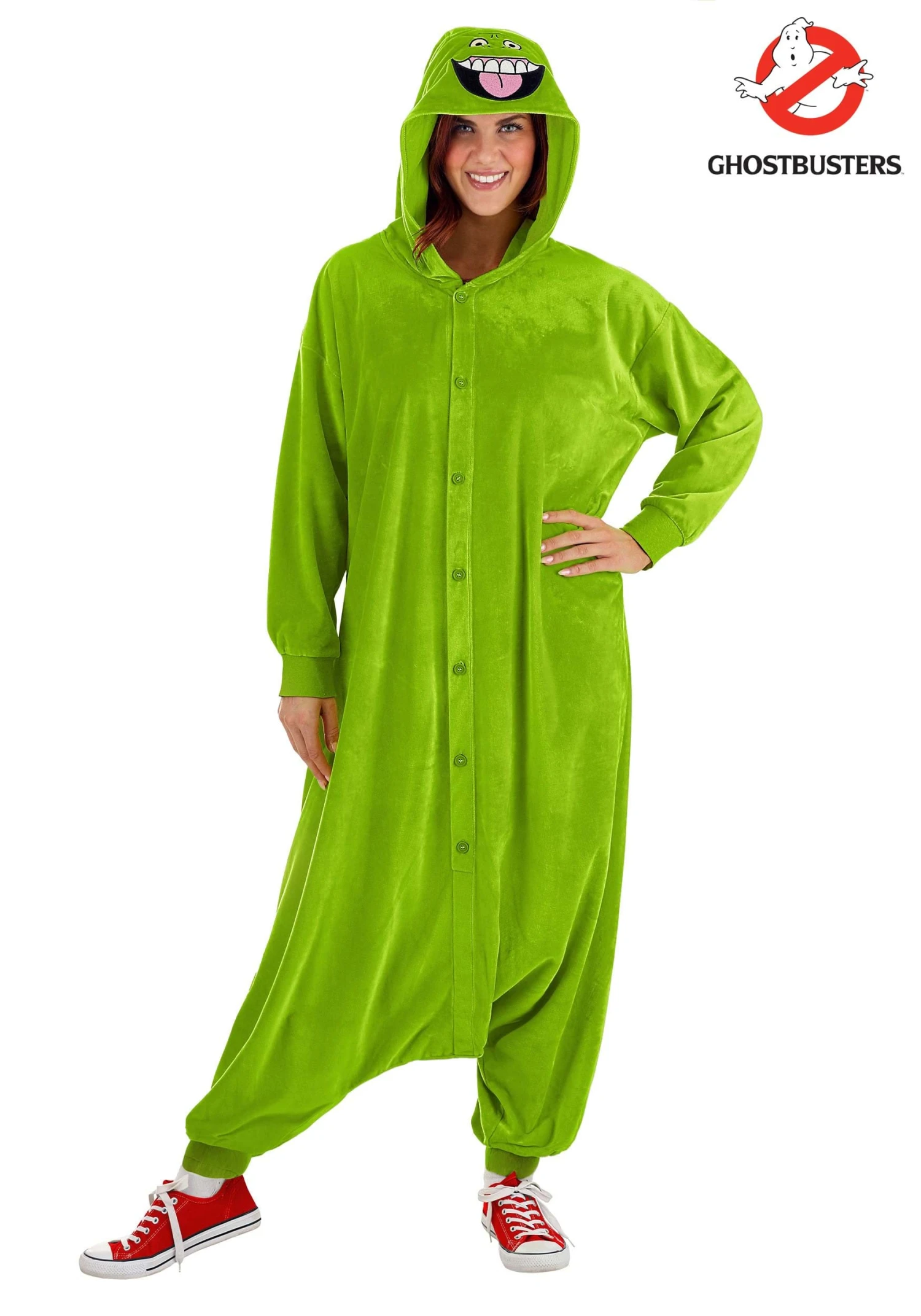 Ghostbusters Slimer Costume Onesie For Adults 3 Ghostbusters Slimer Costume Onesie For Adults