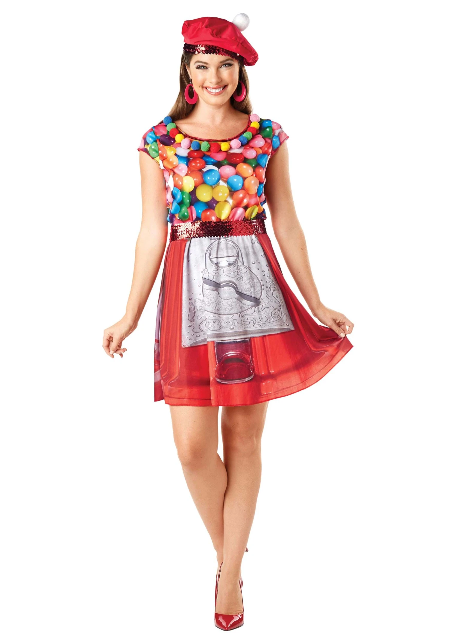 Women's Glamour Gumball Machine Costume 3 Women's Glamour Gumball Machine Costume