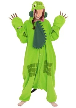 Green Iguana Adult Kigurumi Costume 10 Green Iguana Adult Kigurumi Costume -Halloween Costumes adult green iguana kigurumi alt 1