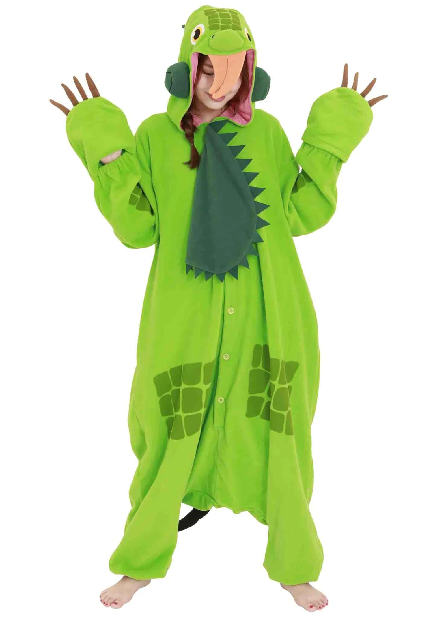 Green Iguana Adult Kigurumi Costume 4 Green Iguana Adult Kigurumi Costume - Image 2