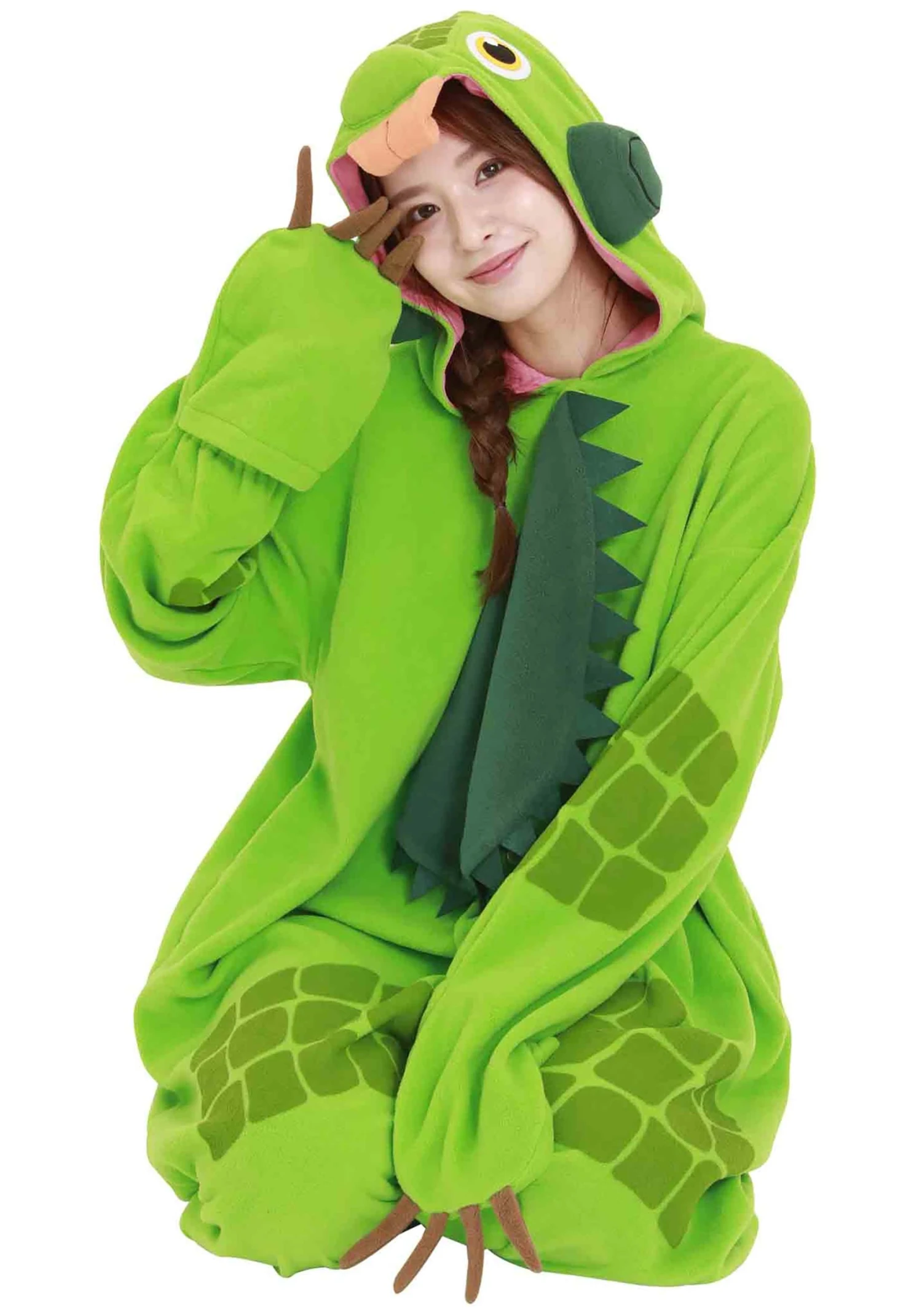 Green Iguana Adult Kigurumi Costume 6 Green Iguana Adult Kigurumi Costume - Image 4