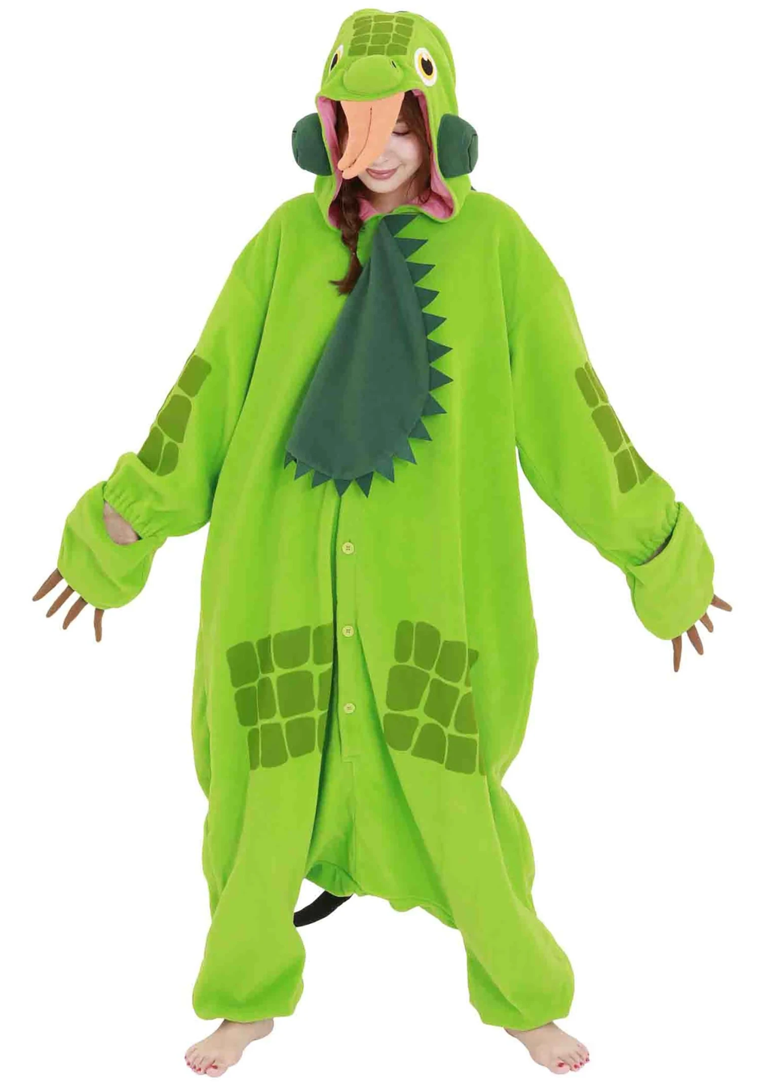 Green Iguana Adult Kigurumi Costume 3 Green Iguana Adult Kigurumi Costume