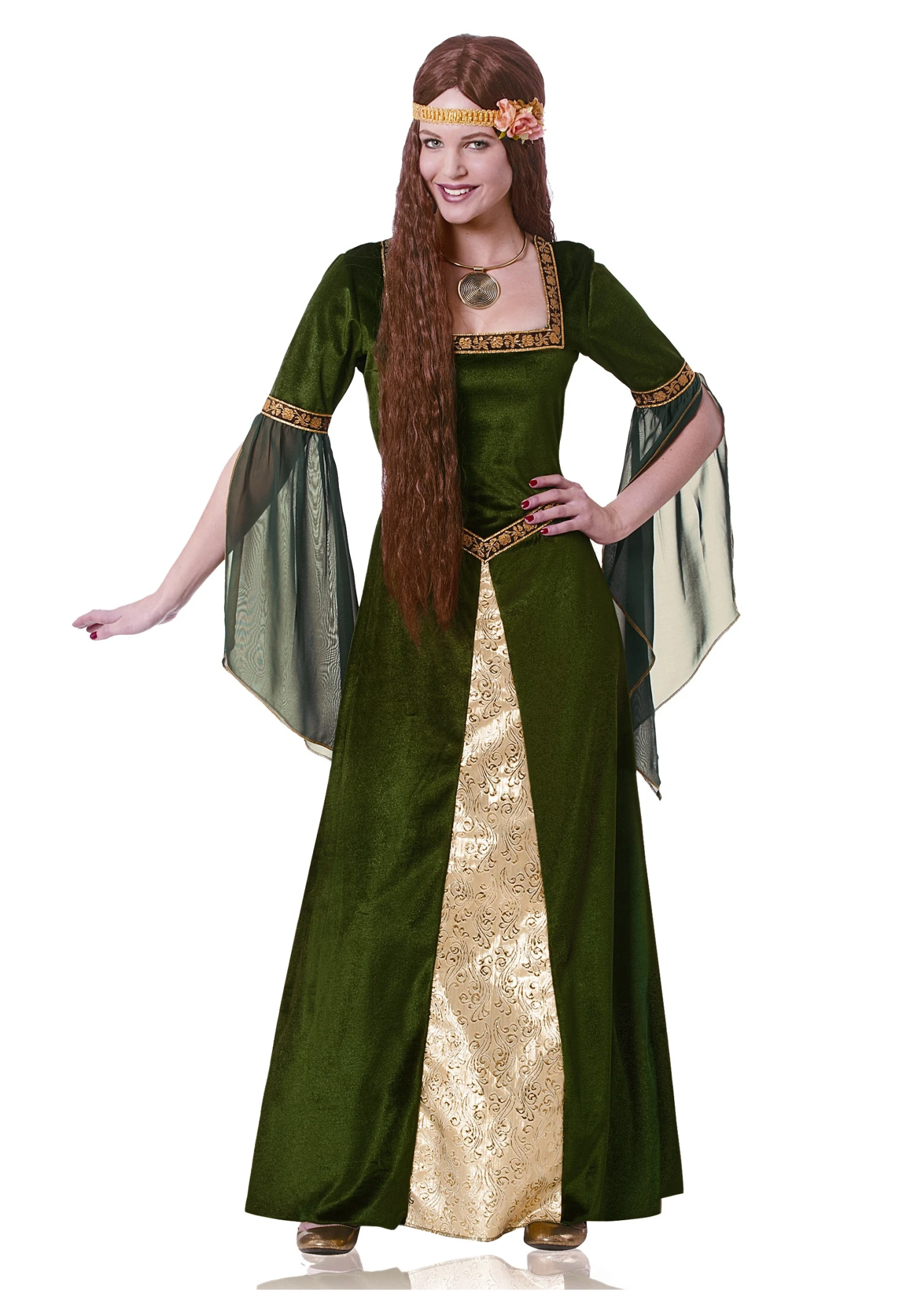 Green Renaissance Lady Women's Costume 3 Green Renaissance Lady Women's Costume