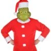 Dr. Seuss The Grinch Santa Costume For Adults -Halloween Costumes adult grinch costume top hat and half mask 1